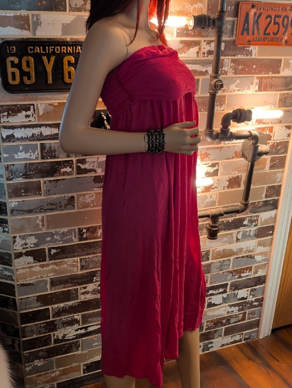 Strapless Large Fuchsia Summer Swim Cover Up - Picture 6 of 11